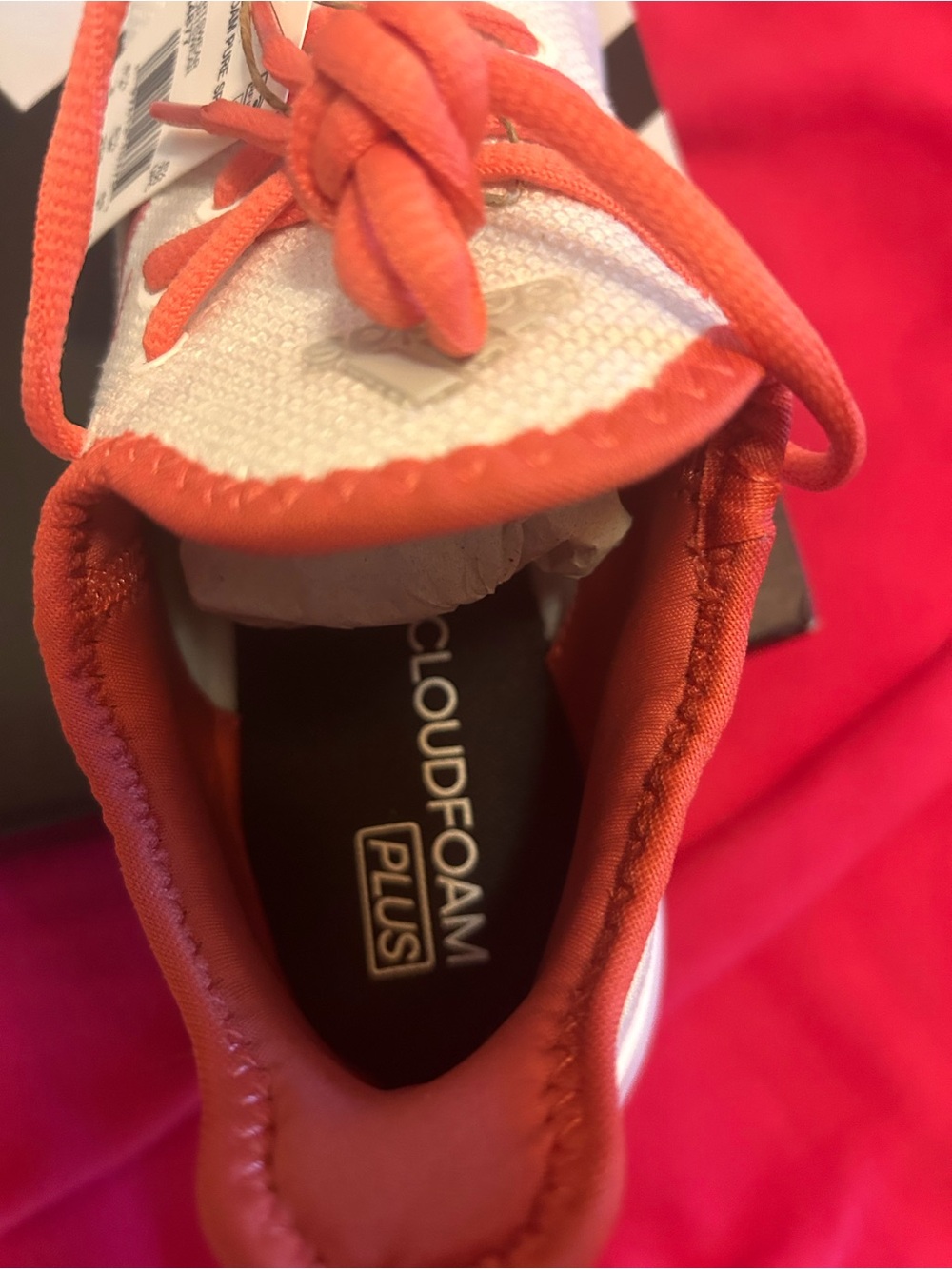 Adidas Cloudfoam Plus Sneakers - Orange & White
